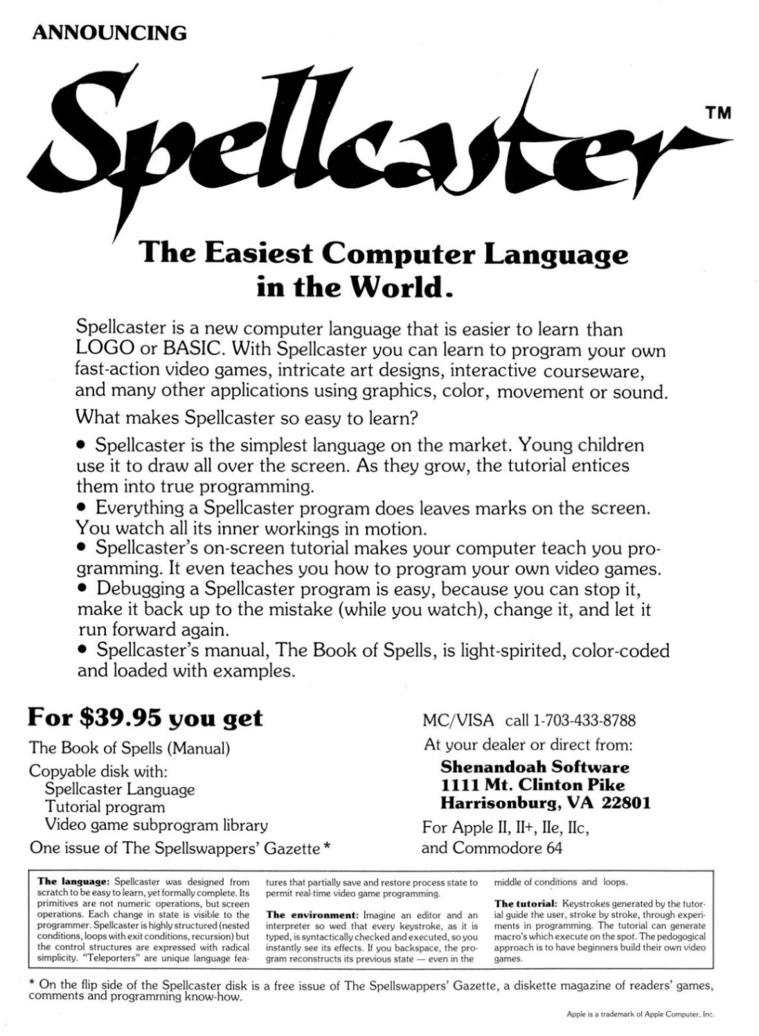 An advertisement for Spellcaster